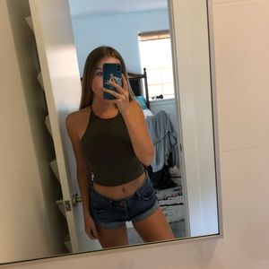 Brandy Melville army green halter